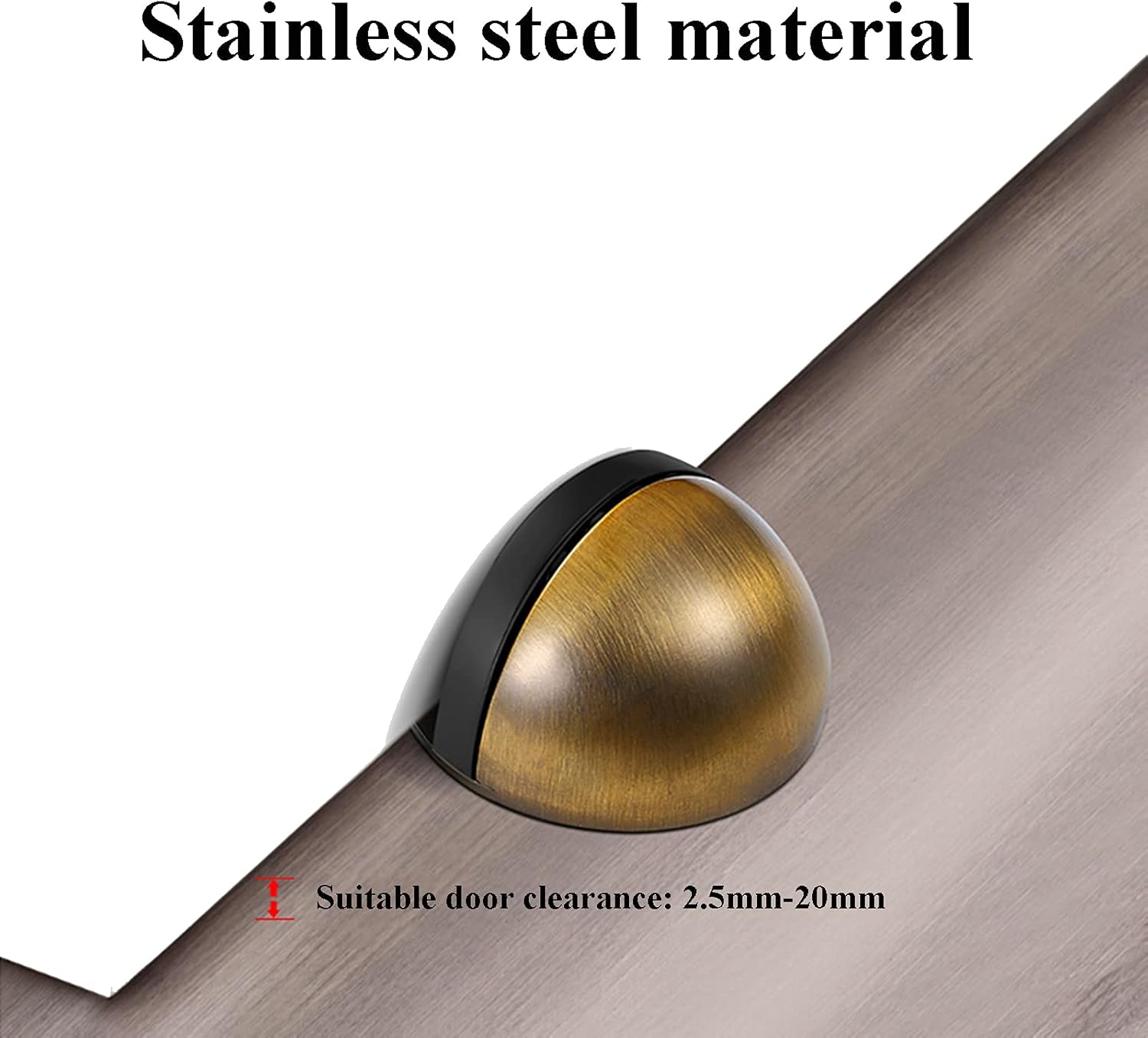 Oval Floor Mounted Door Stop Stainless Steel Floor Door Stopper - 4Pieces Oval Floor Mounted Half Moon Door Stops with Screws and Glues for Protect Walls and Doors,Red(Green)