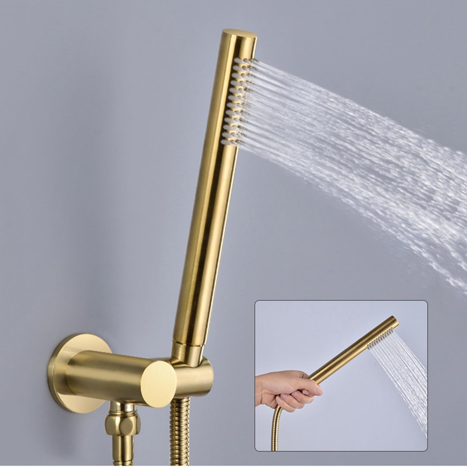 XJTNLB Columna de Ducha Empotrada Alcachofa de Ducha Efecto Lluvia Duchas de Baño Empotradas Negro Monomando