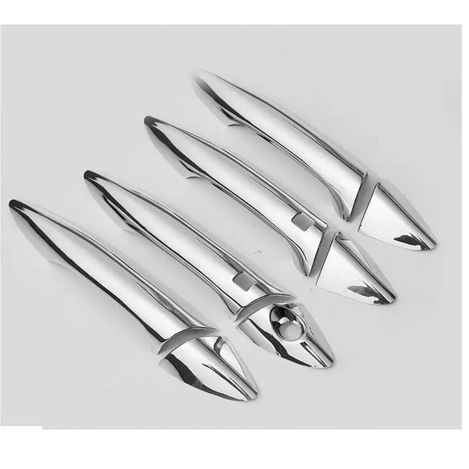 Zapora Style 4 Glossy Black Chrome Car Door Handle Cover Trim Stickers For Hyundai I30 2012 2013 2014 2015 2016 Styling Accessories(Style 4)