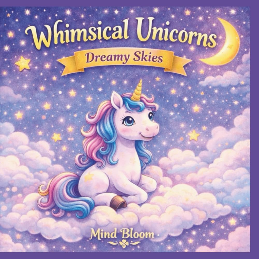 Whimsical Unicorns Volume 1: Dreamy Skies: A Magical Coloring Journey Through the Skies
