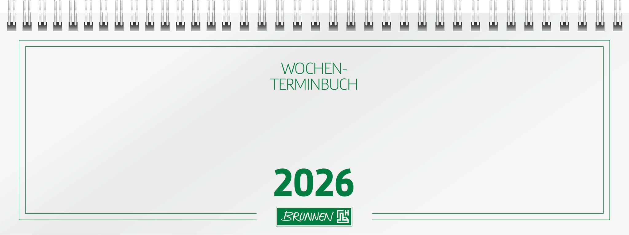 BRUNNEN Landscape Appointment Book Model 772 2026 | 297 x 105 mm, Cardboard, White