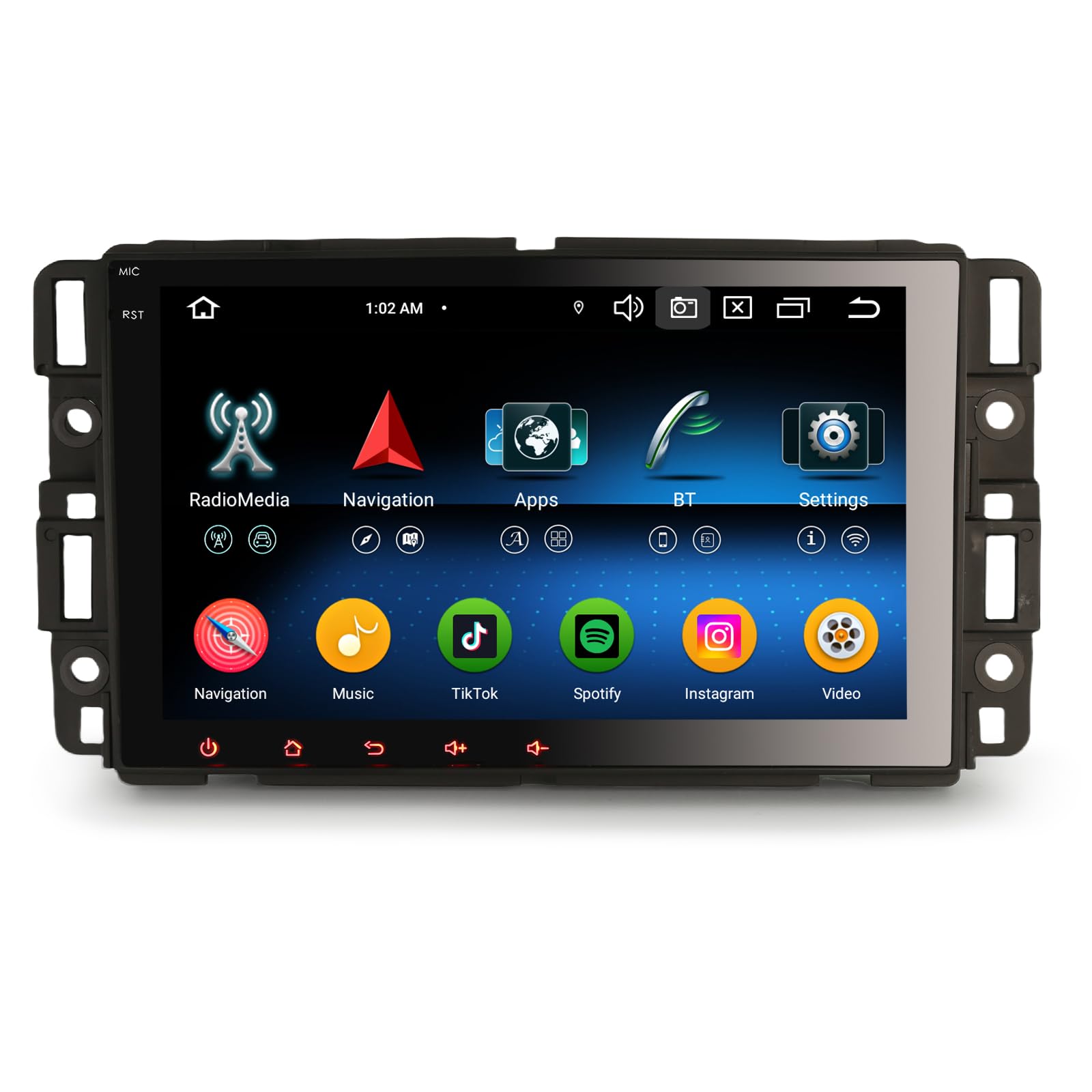 Erisin 8 Pulgadas Pantalla 8-Core 4GB+64GB Android 13 Radio Coche Bluetooth GPS Navegador para Chevrolet Buick GMC Hummer Avalanche Enclave Acadia Equinox CarPlay Android Auto Dab+ WiFi IPS Canbus