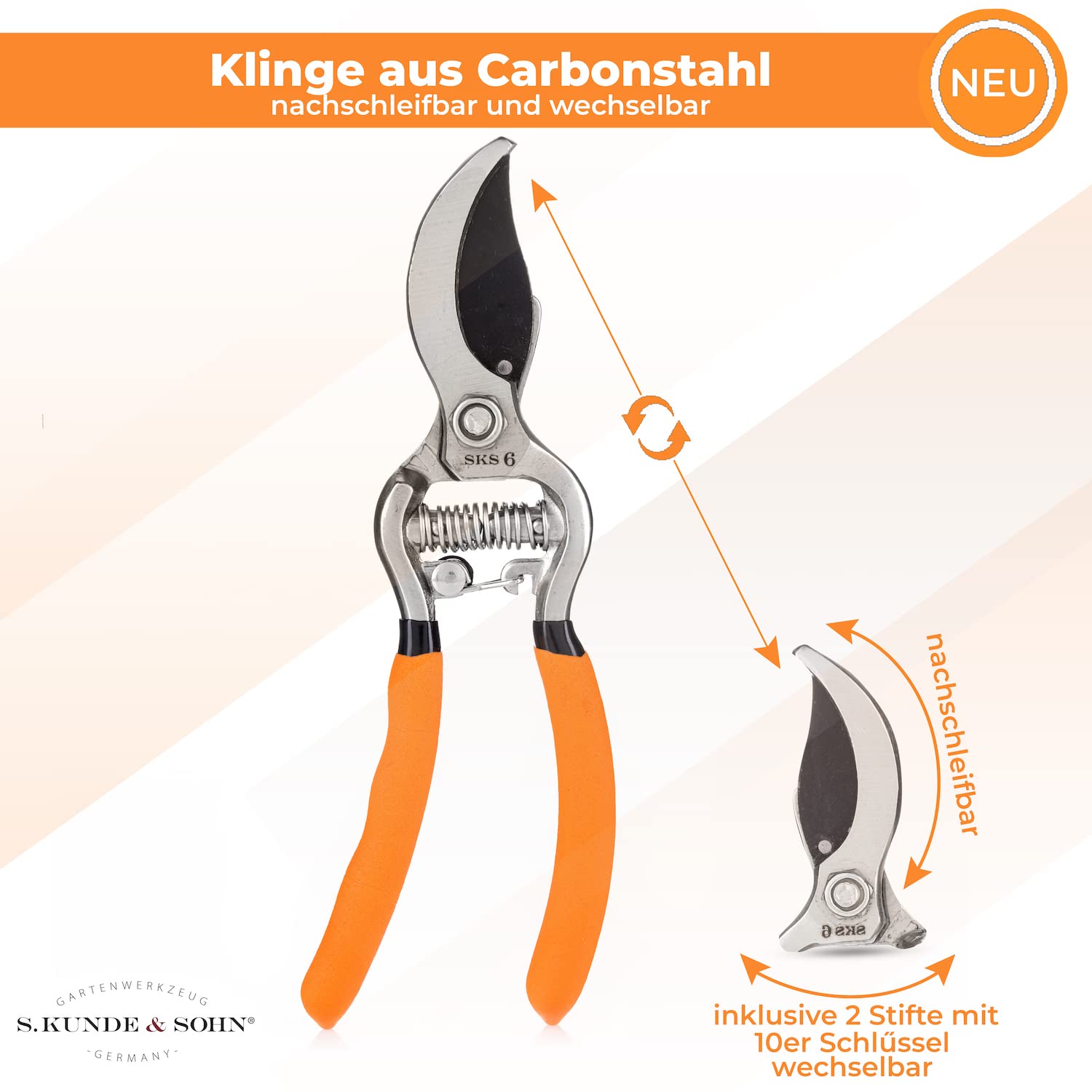 SKS 6 Tradition Jagd- & Zerwirkschere Orange