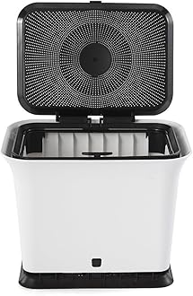 Full Circle Fresh Air Odor-Free Kitchen Compost Bin, Black and White