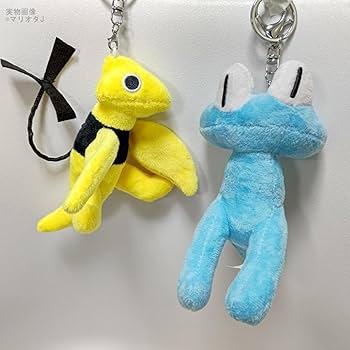 イエローキャラクター型ぬいぐるみキーホルダー　2個セット Amazon.co.jp: レインボーフレンズぬいぐるみキーホルダー人形