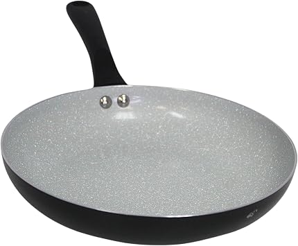 IMUSA Premier Ceramic Nonstick Frying Pan 9.5 in Aluminum Skillet with Cool Touch Handle Gray Speckled Coating Matte Black PTFE-Free Dishwasher Safe for Healthy Cooking