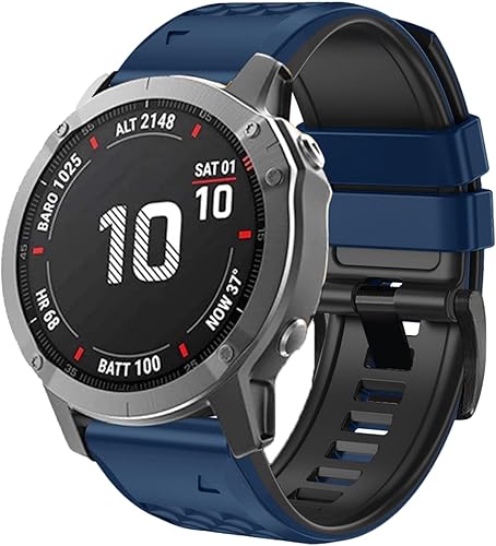 Vista 17 de Correa de reloj de 1.024 in para Garmin Fenix 7 x zafiro solar fenix 6x pro solar fenix 5x 3 horas de liberación rápida de silicona reloj