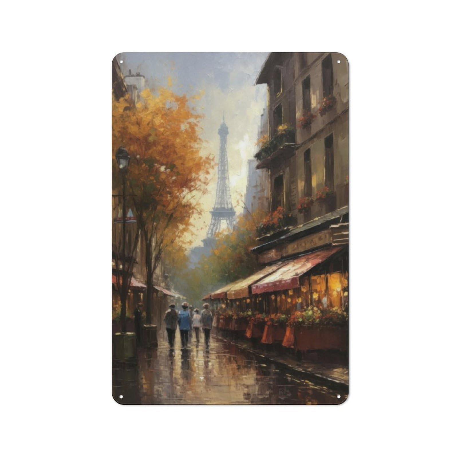 Junmoney Parisian Elegance France Metal Sign 30X20cm With For Pub Or Café, Retro Decor, For Vintage Wall Decor Fans, For Garage And Workshop Walls