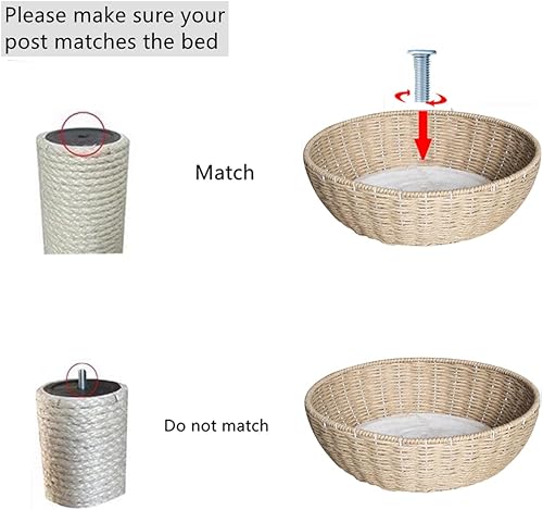 Miniatura 3 de SHENGOCASE Cat Tower Tree - Accesorios de repuesto para árbol de mesa, cesta de mimbre tejida a mano con cojín suave (1 unidad)