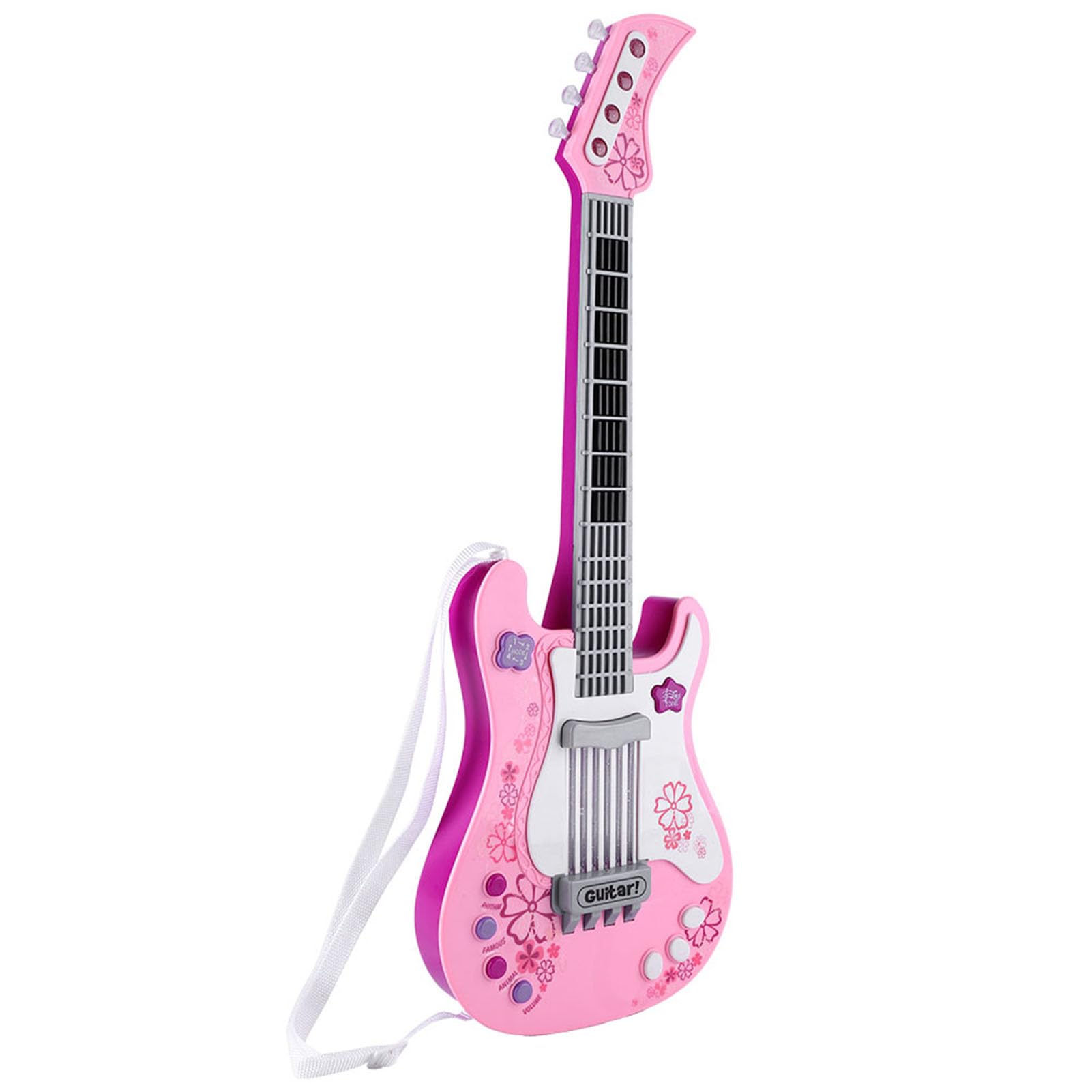 Guitarra para Niños Pequeños, Juguete de Mini Guitarra para Niños, de de para de Multifuncional para Juguete de bajo con Correa, de Instrumento Musical Portátil (PINK)