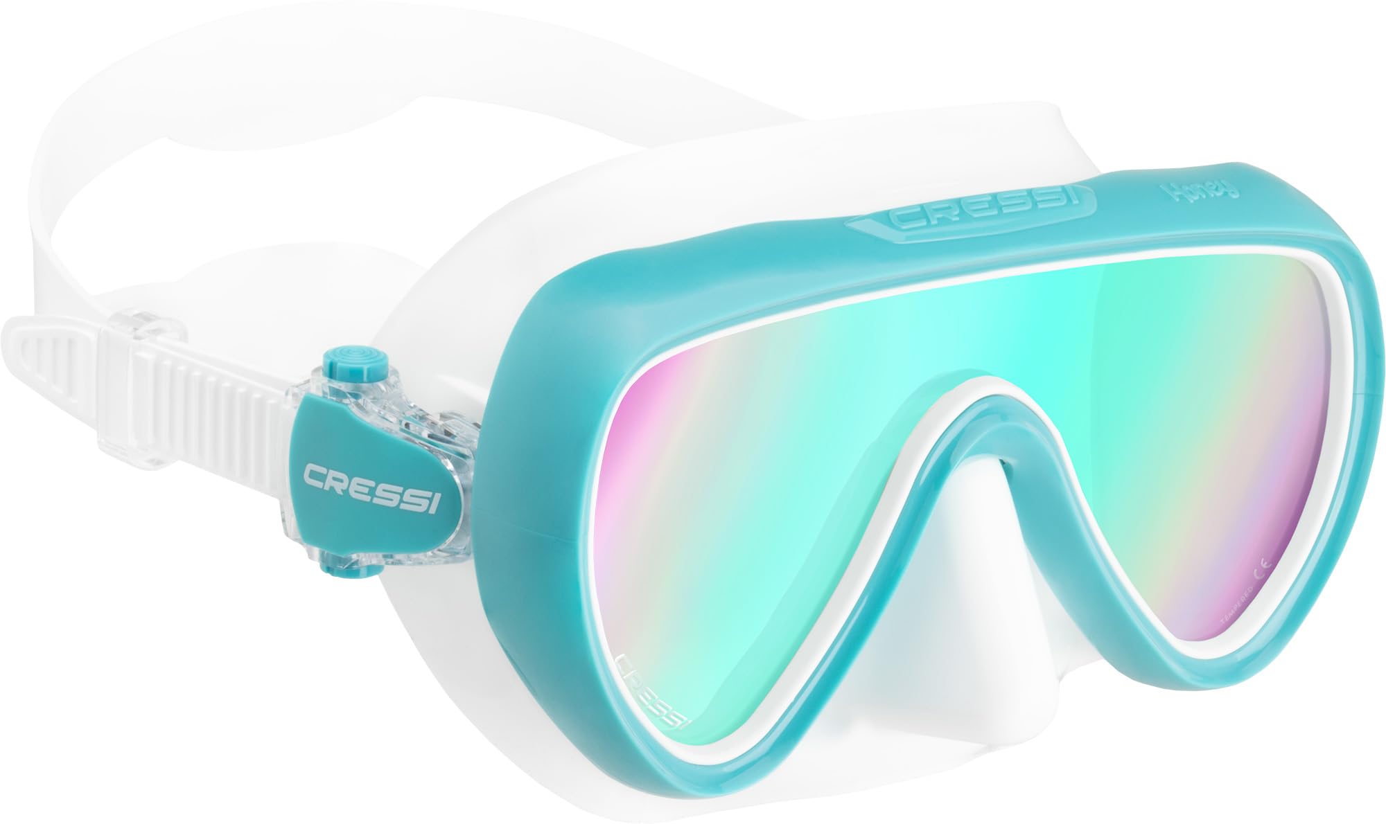 CRESSI Honey - Máscara Compacta Específica para Mujeres, Facial Silicona Suave, Lentes Brillante para Visibilidad Amplia Unisex Adulto