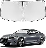 Vista 146 de Parasol de 4 capas para parabrisas, ajuste personalizado, tela 240T, parasol retráctil que bloquea los rayos ultravioletas, accesorios para automóvil