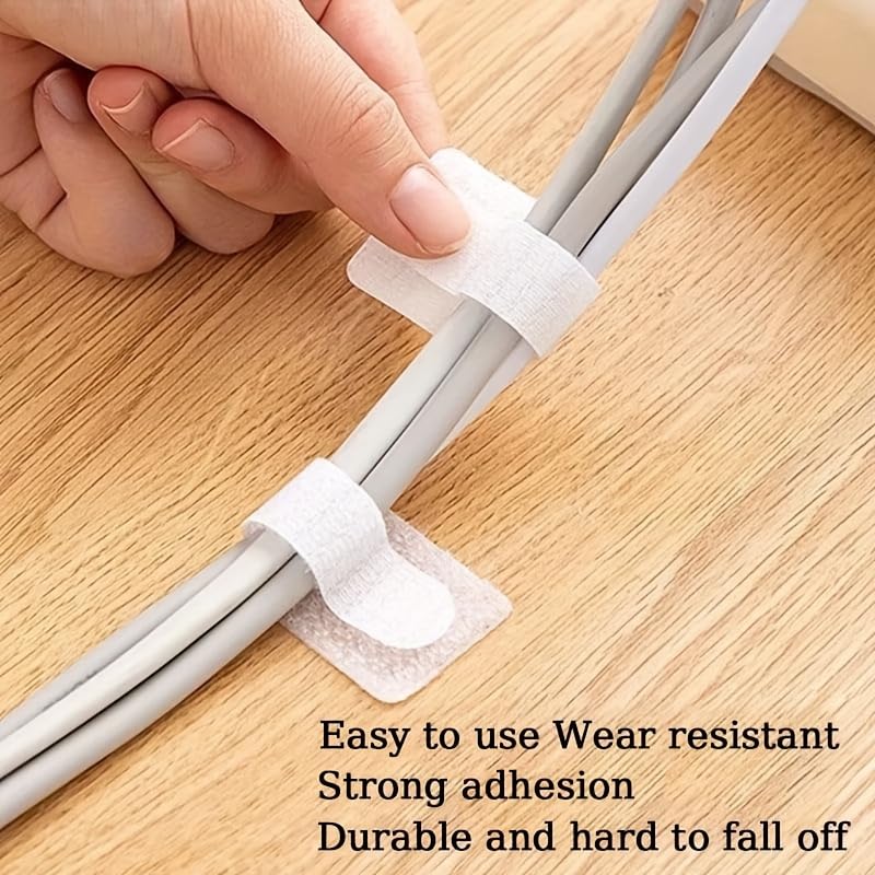 10 piezas de bridas adhesivas para cables, fuertes sin necesidad de pegamento, organizadores de cables de nylon para escritorio y oficina en casa miniatura 7