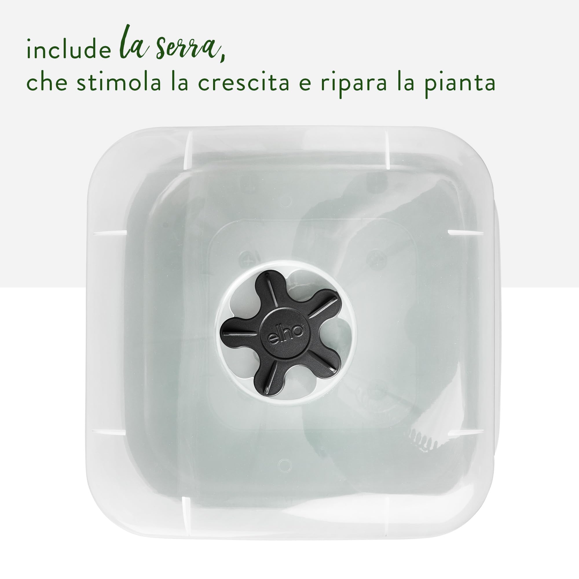 Elho Green Basics Growpot Square Allin1 15 - Vasetti per Piantine - Ø 15.0 x H 12.1 cm - Leaf Green