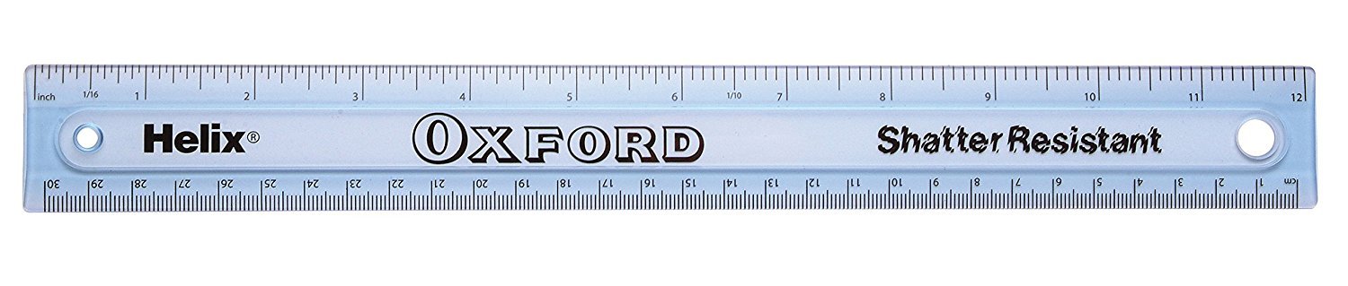 Helix Black 30Cm/12 Inch Oxford Shatter Resistant Rule L16011 (Pack Of 3)