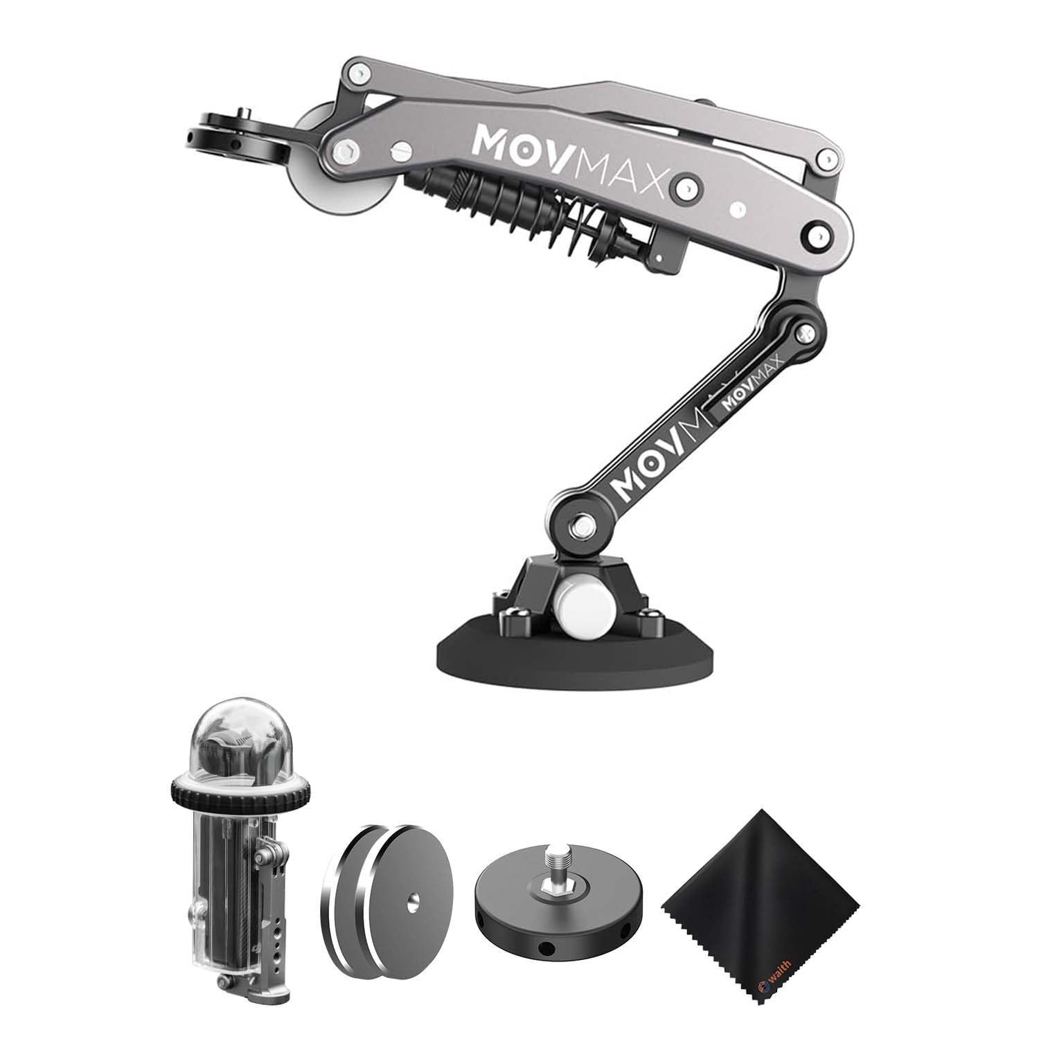 MOVMAX Blade Arm for DJI Pocket 3 – Shock-Absorbing Stabilizer Extension Mount for Smooth & Dynamic Shots with MOVMAX Waterproof Case for DJI Osmo Pocket 3 & Waith Cleaning Cloth Bundle Set