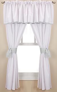 Baby Doll Bedding Forever Mine Junior 5 Piece Window Valance Curtain Set, Grey