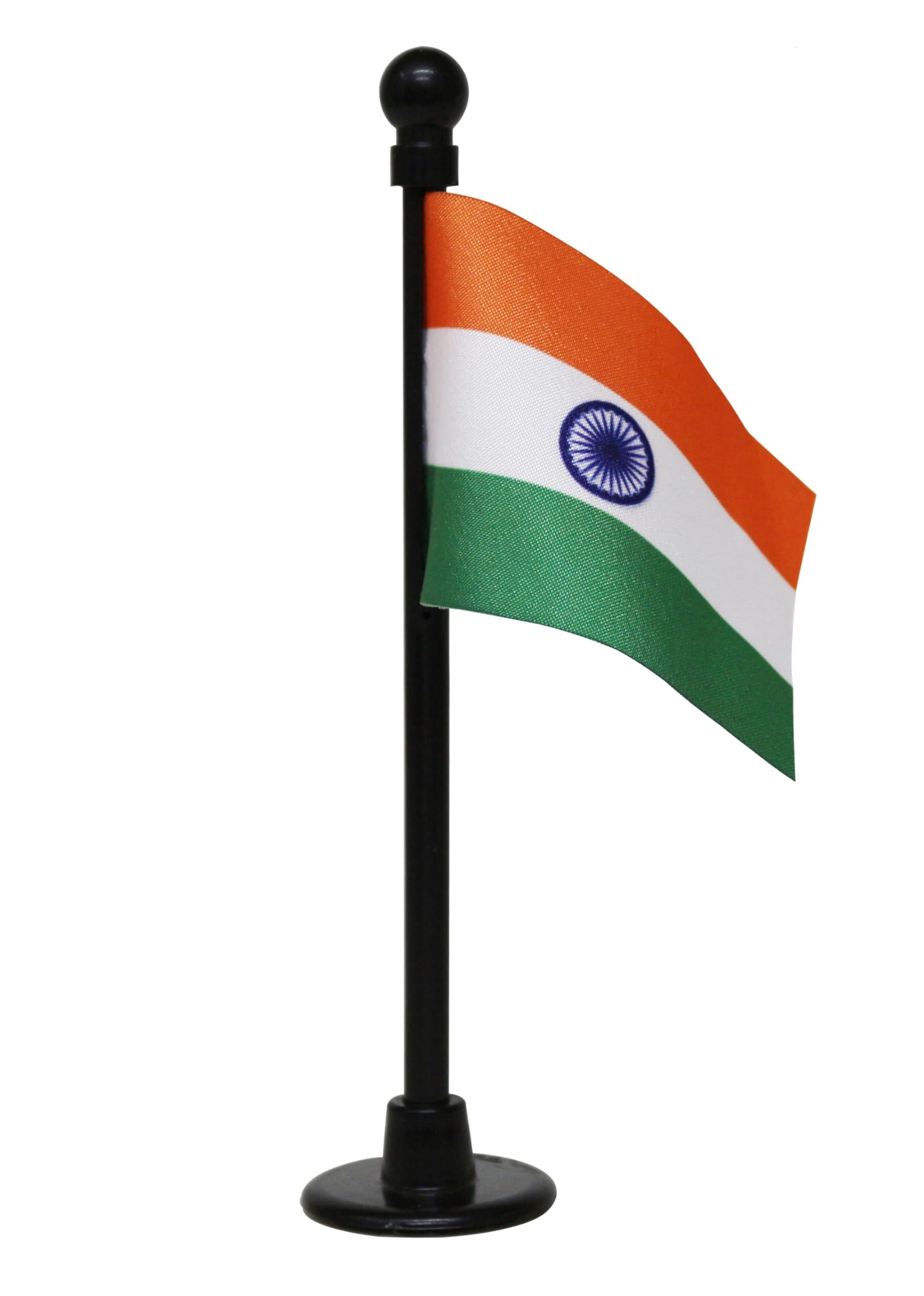 THE FLAG SHOP Indian Miniature Car Dashboard/Table Flag with a Nano ABS Base Black
