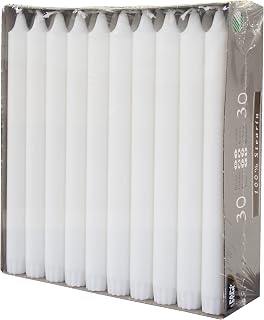 Papstar 86416 - Velas (30 unidades, diámetro de 2,2 cm, 24 cm, 100% estearina, color blanco)