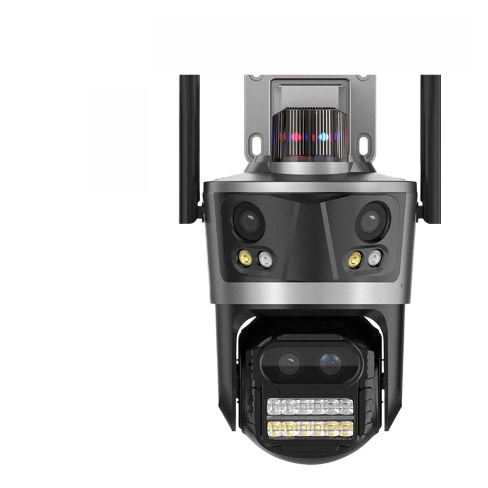 Telecamera WiFi PTZ for esterni 4K 8MP con obiettivo quadruplo | Telecamera CCTV con tracciamento automatico AI con display a 4 schermi e zoom 8X(Eu plug,Camera Add 128G Card)