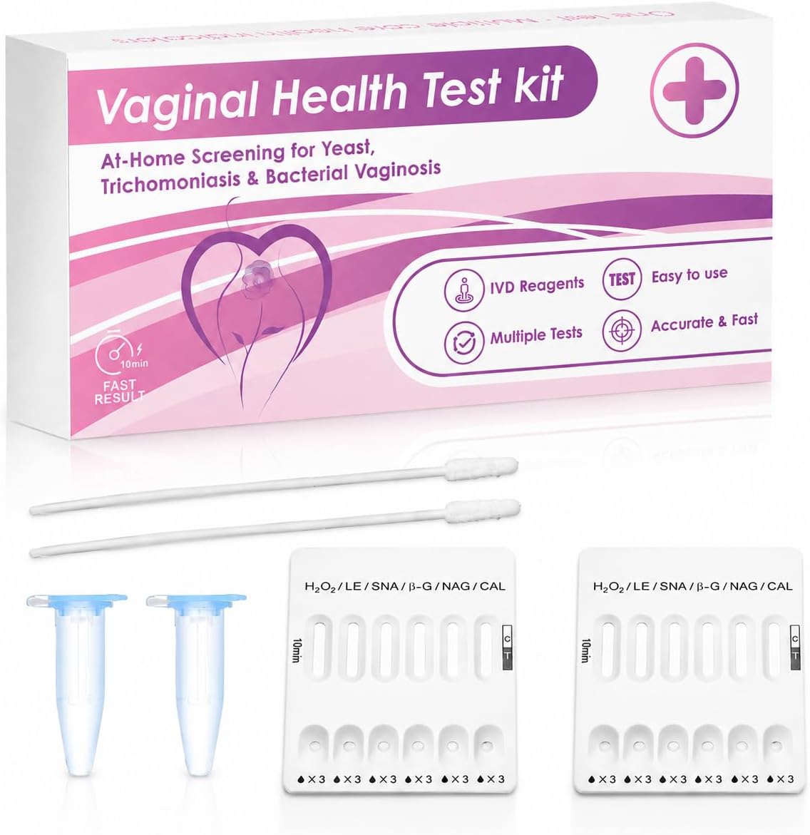 At-Home Vaginal Health Test Kit (2 Pack), Private Health Balance Screening for Women, Quick 10-Minute Results, Easy Self-Testing Biomarker Detection