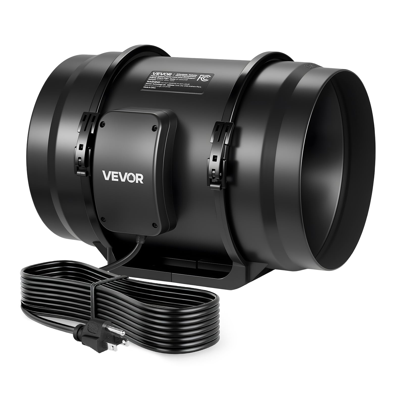 Photo 1 of ** dirt from transport**VEVOR Inline Duct Fan, 8-Inch 720 CFM with Power Cord, Quiet AC-Motor Ventilation Exhaust Fan for Cooling Booster, Grow Tents, Hydroponics