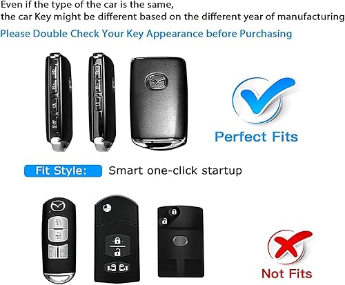 Miniatura 7 de Sindeda Mazda - Funda para llavero con funda para llavero, protección 360 para Mazda 3, CX-5, CX-30, CX-9 (blanco)