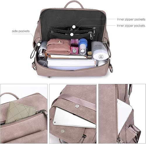 Miniatura 4 de Mochila de cuero para mujer, grande, convertible, antirrobo, mochila de viaje, Mochilas de viaje