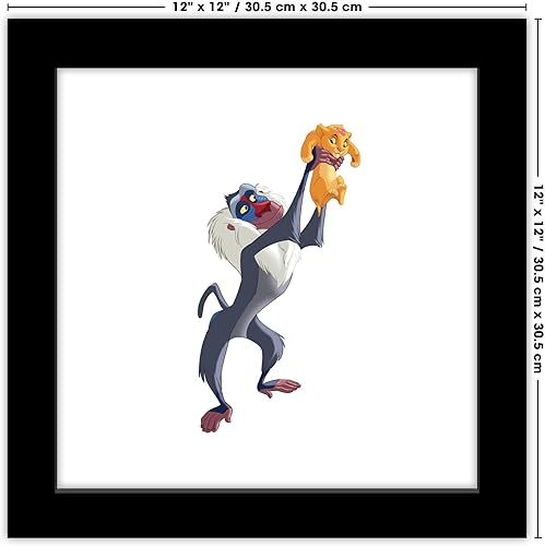 Miniatura 7 de Trends International Gallery Pops Disney El Rey León - Póster de pared de Rafiki y Baby Simba, 12 x 12 pulgadas, versión enmarcada en negro