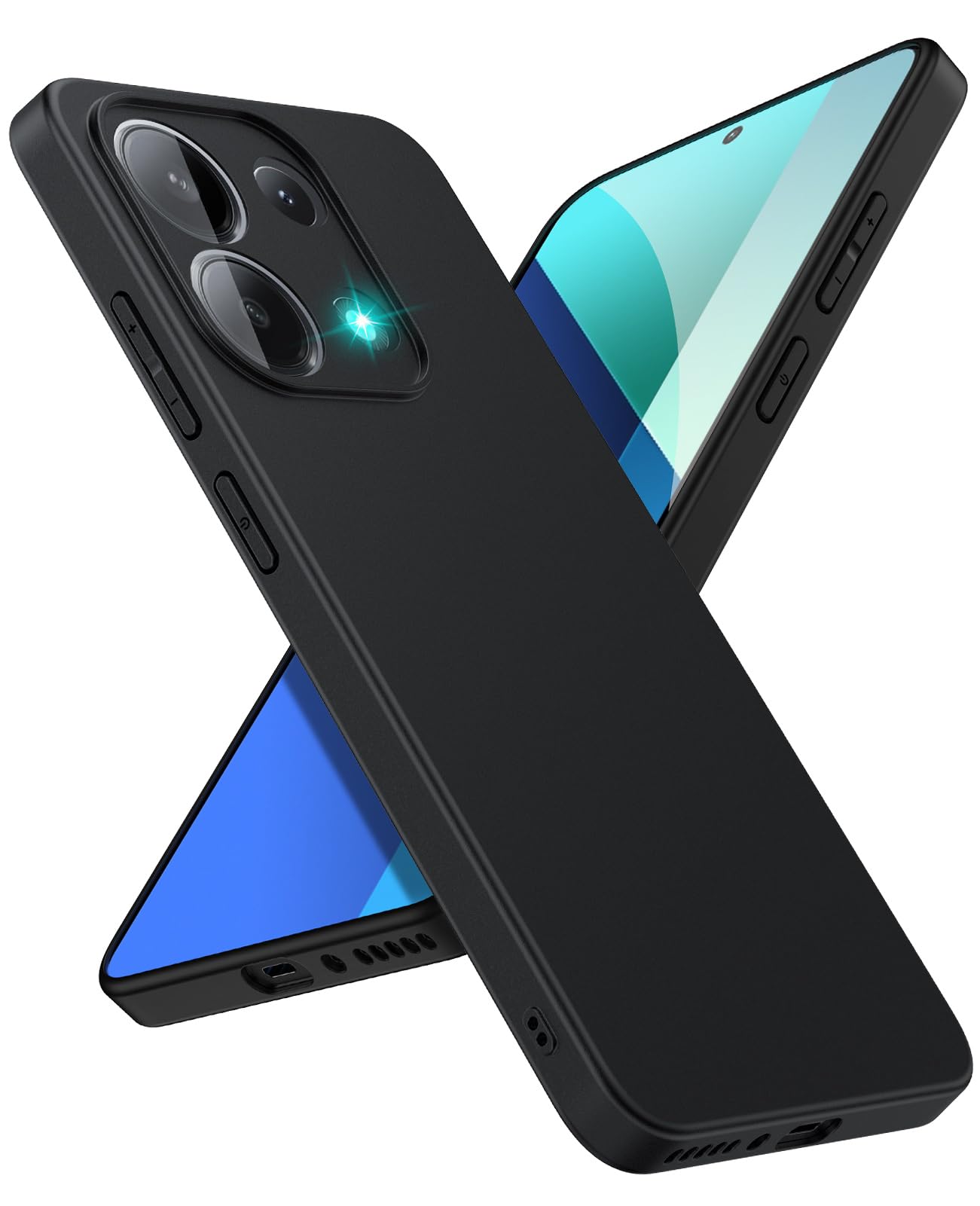 RanTuo Cover Con Specchio Per Xiaomi Redmi Note 13 4G – Flip In Pelle PU, Ultrasottile, Con Staffa, Argento