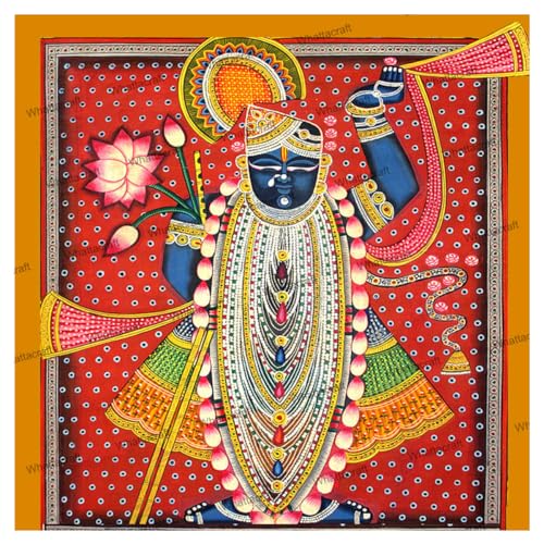Image of Whattacraft! DIY Acrylic Paint by Number Kit for Adults Kids Beginner Number Painting Kit DIY Canvas Painting by Number Wall Decoration DIY Painting Kit for Adults | Krishna Color By Numbers (WAC-38)