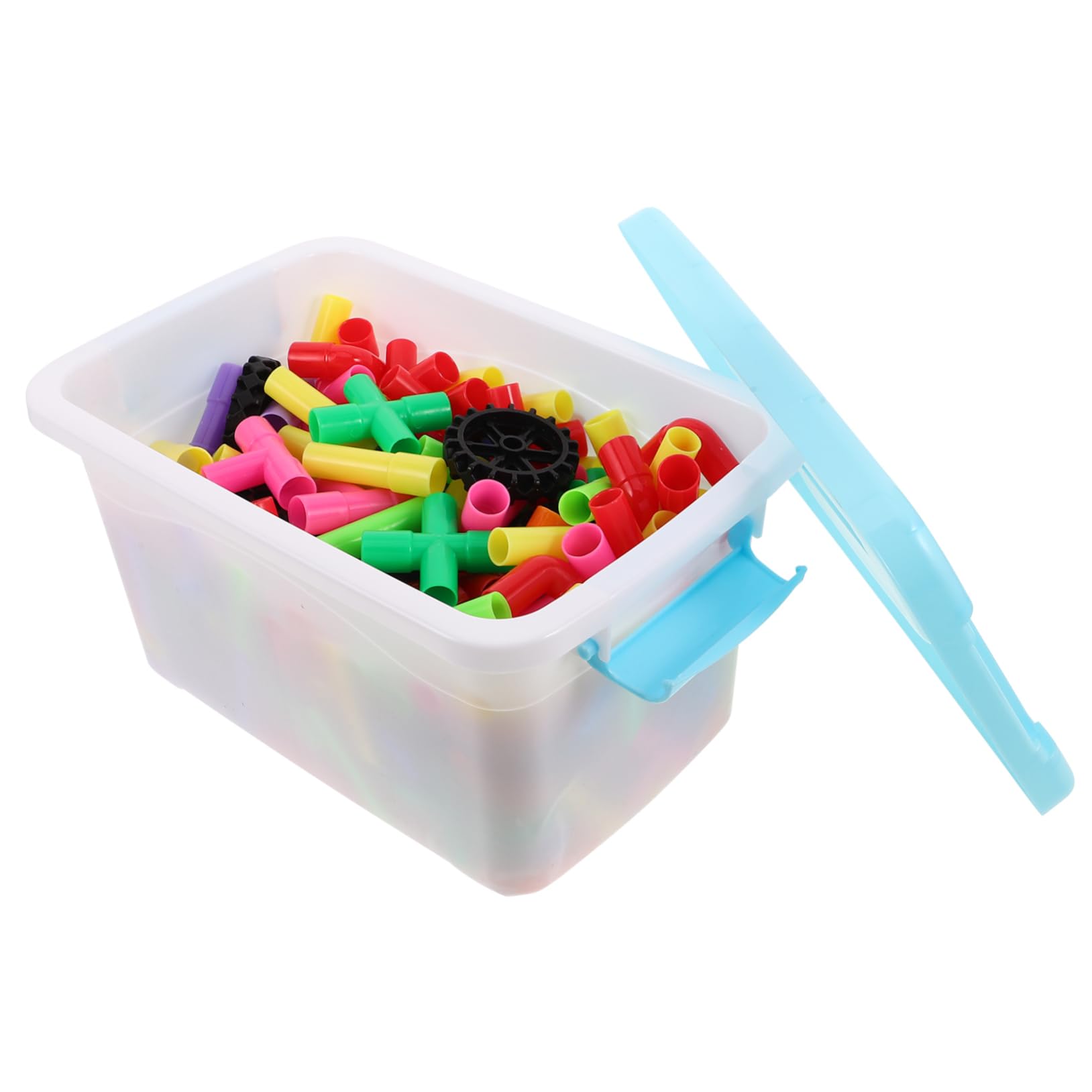 FRCOLOR Kinder Rohrbausteine 1 Satz Große Kunststoffbausteine zum Bauen | Lernspielzeug für Kinder, Drinnen und Draußen Nutzbar, Leicht und Tragbar, Farbenfrohe Röhrenform