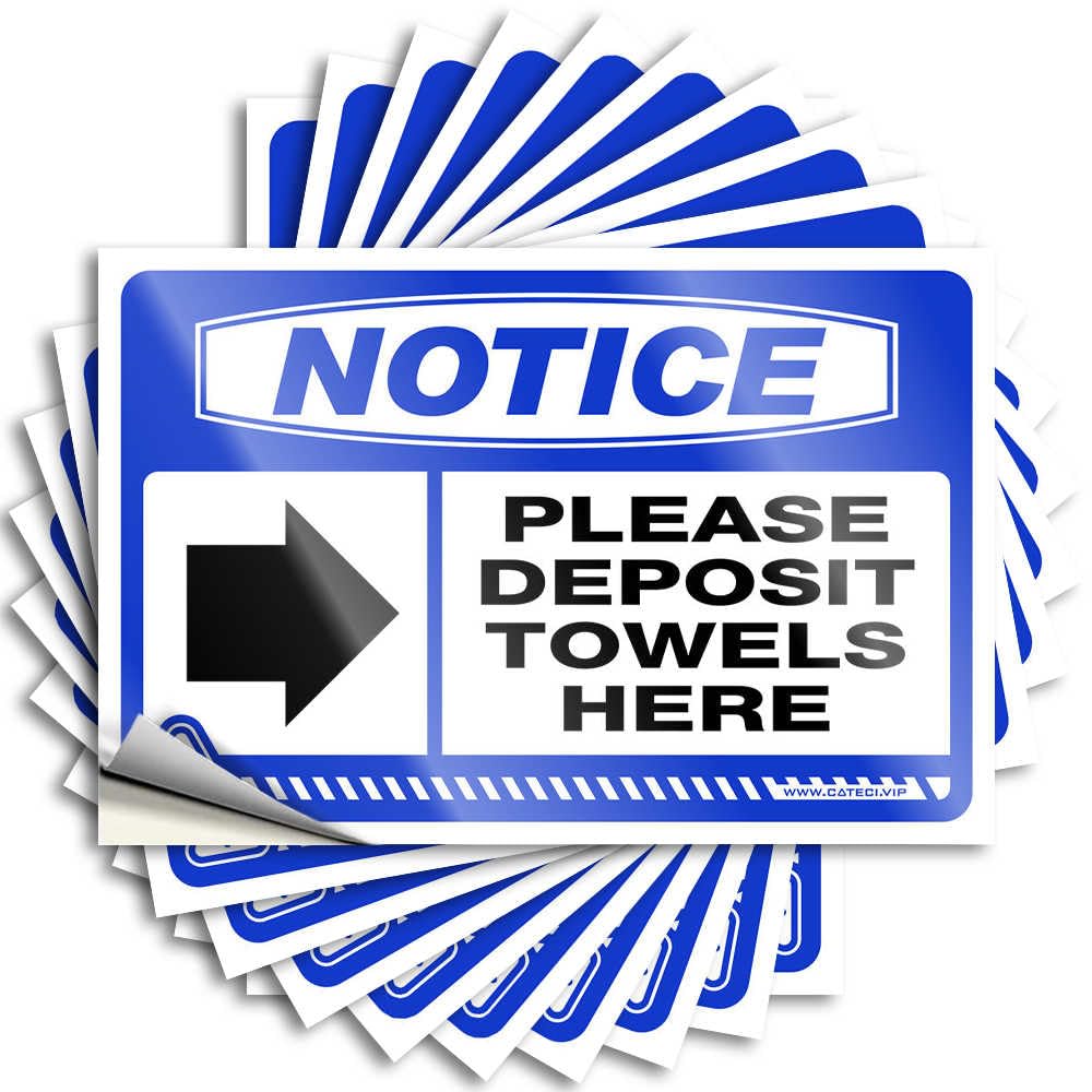 Notice Please Deposit Towels Here [Rights] Decals Boys Bedroom Decorations | Plastic Case Removable Decal Pack(12X18CM)