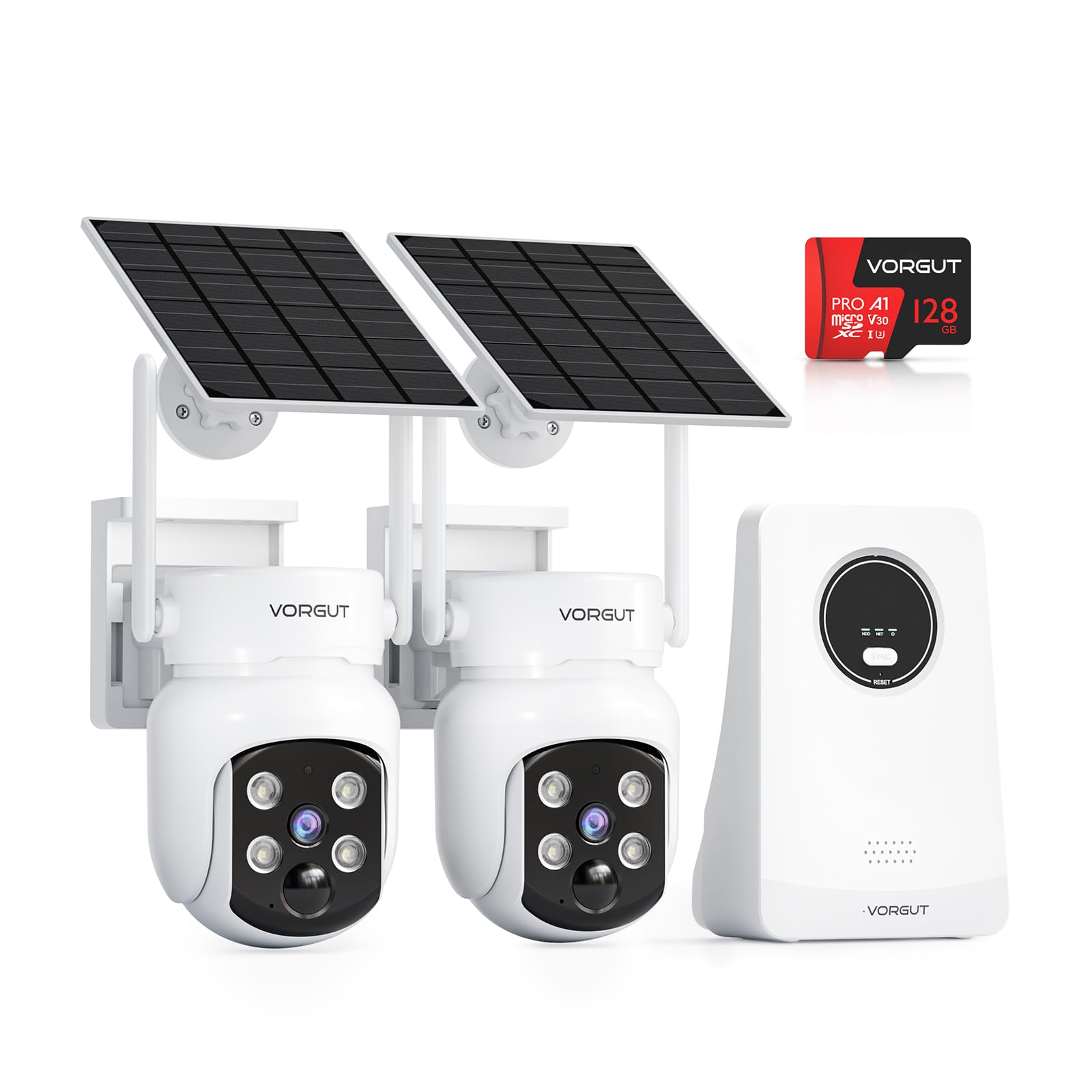 Solar Cameras Wireless Outdoor, 2PCS 4MP Solar Powered 360° PTZ Cameras for Home Surveillance Security System, Color Night Vision, 2.4G/5G WiFi 10CH NVR, No Monthly Fee with 128G SD Card-picture-13