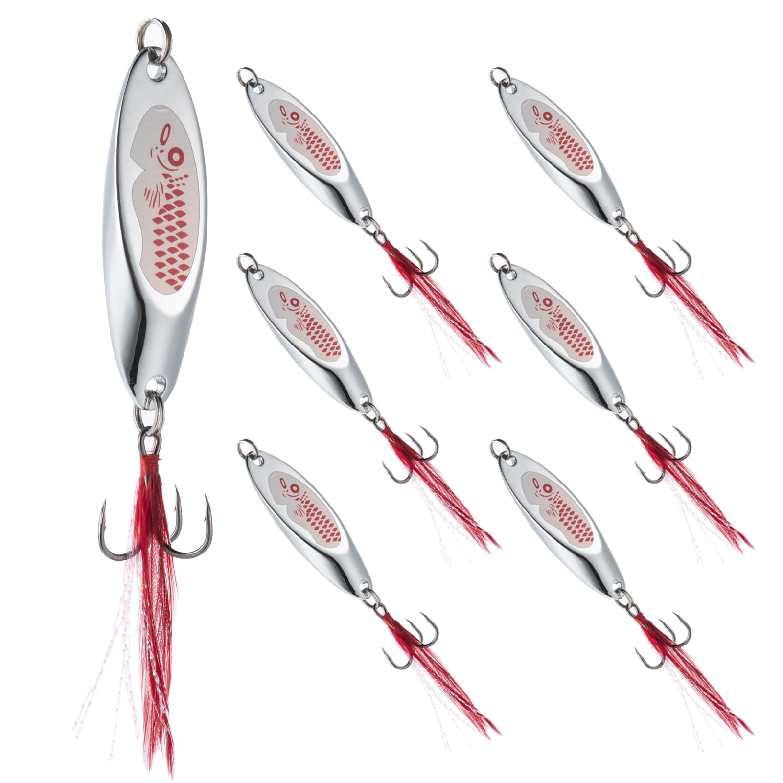 GotureMetal Spoon Trout Lures - Long Distance Casting for Trout, Bass, Crappie, Pike, Salmon - Saltwater & Freshwater - 1/4oz to 1-3/8oz Jigging Spoons