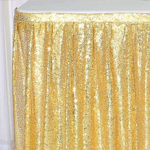 Orange Sequin Table Skirt, 27.5 x 108in – Glitter Rectangle/Round Table Skirt for Wedding, Birthday, Baby Shower, Dessert Table, Party & Event Decorations(Silver,122x70cm/27.5x48 in)4