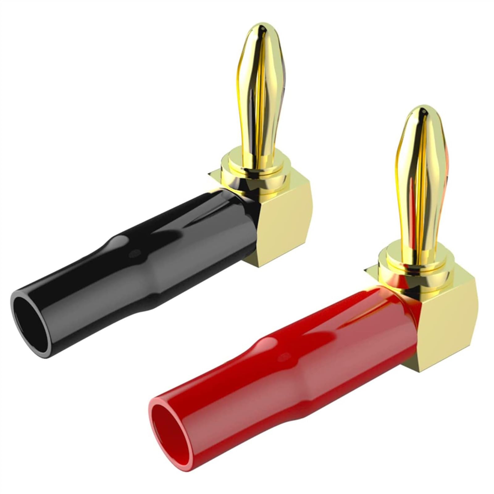 Connecteur Banane plaqué Or 24K, 10 pièces (5 Paires), fiche Banane à 90 degrés