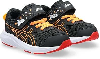asics(アシックス) ランニングシューズ CONTEND 9 TS SCHOOL YARD 1014A365 ジュニア 001(ブラック/オレンジポップ) 12.5 cm 2E