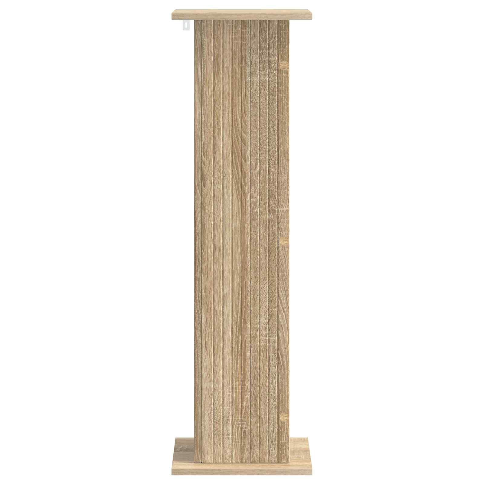 Pflanzenständer 2er Set, Blumenhocker aus Holzwerkstoff, Pflanzensäule für Zimmerpflanzen und Sukkulenten, Blumensäule Modern, Sonoma-Eiche 30,5 x 30 x 100,5 cm