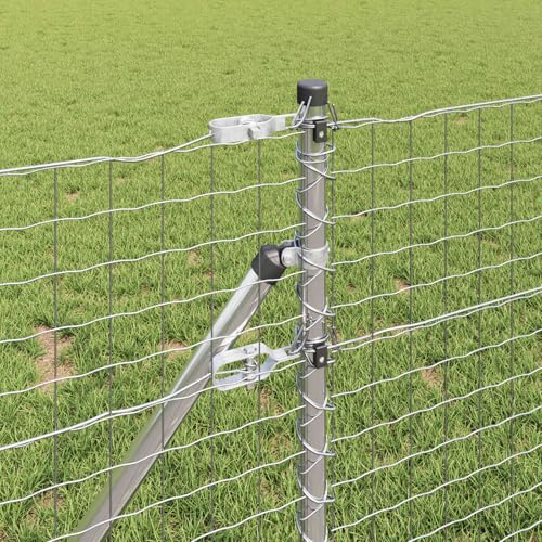 Poste de valla de acabado premium plata, juego de 2 piezas de 70 cm plateadas 42012777 4