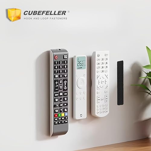 Miniatura 5 de Cubefeller Tiras de gancho y bucle con adhesivo, 4 x 2 pulgadas, negro, 18 juegos, cinta de montaje adhesiva fuerte para uso doméstico u oficina,