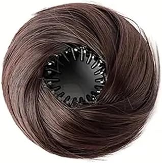 Moño sintético recto de 4 pulgadas con clips ...