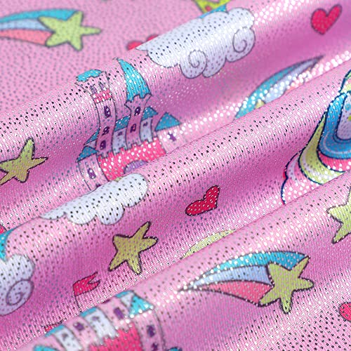 Image of HOZIY Gymnastics Leotards for Girls with Shorts Toddlers Biketards Rainbow Unicorn Dinosaur Mermaid Leopard Flower Galaxy