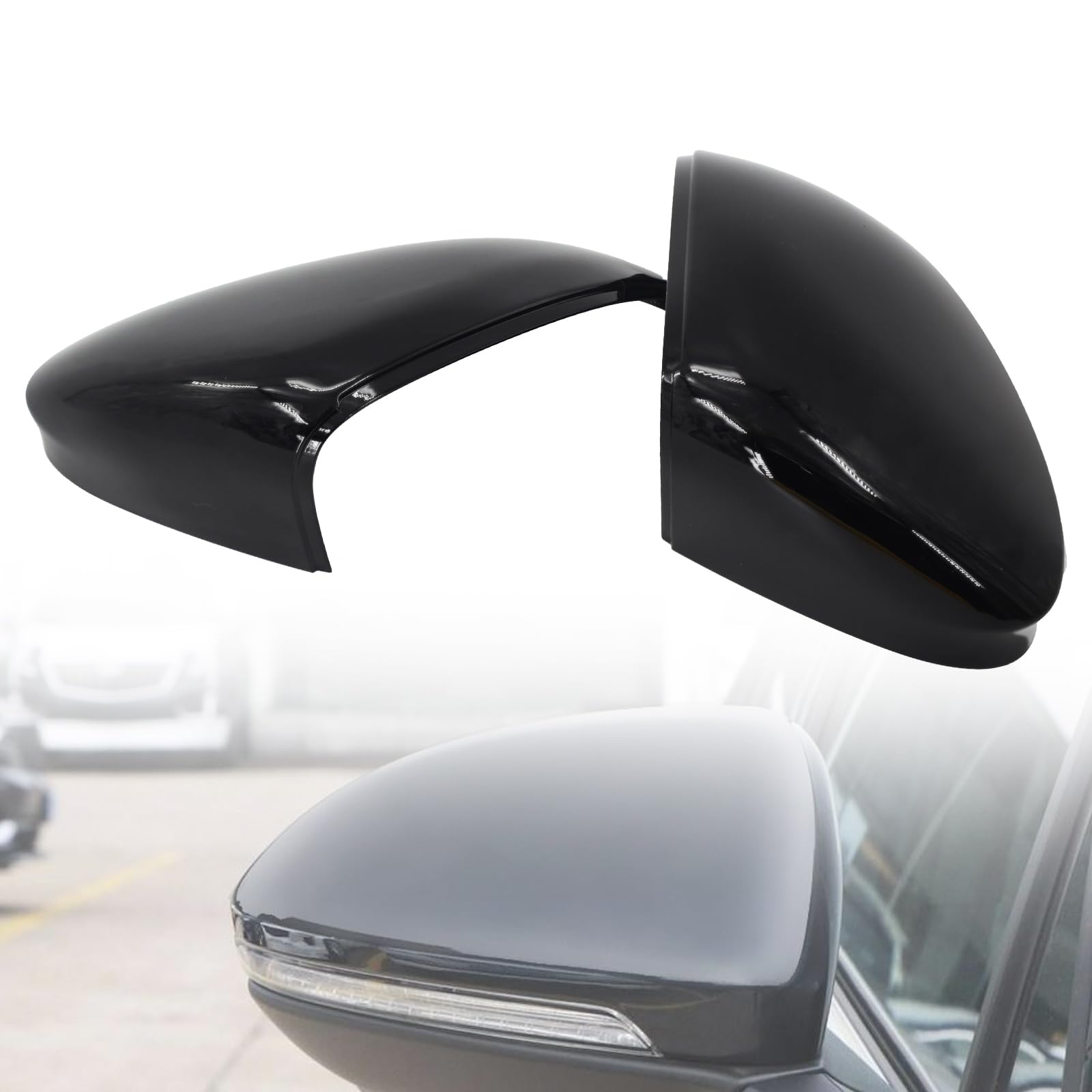 Cubierta de espejo de repuesto para Volkswagen Golf 8 MK8 (2019-2021), color negro brillante