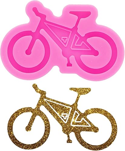 Mini bicicleta bicicleta brillante moldes de silicona para bricolaje llavero collar colgante joyería fabricación, Epoxy Craft llavero silicona molde