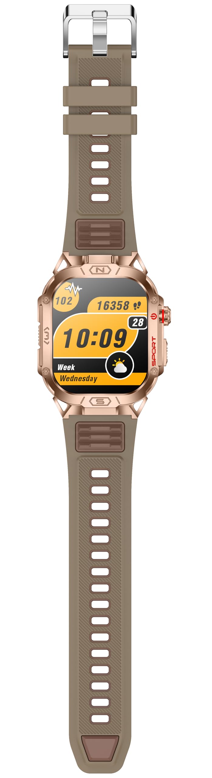 SOUYIE Correas de reloj de silicona, correa de repuesto de silicona de liberación rápida de 22 mm con hebilla de acero inoxidable negra, compatible con reloj inteligente H69 (dorado) para deportes al