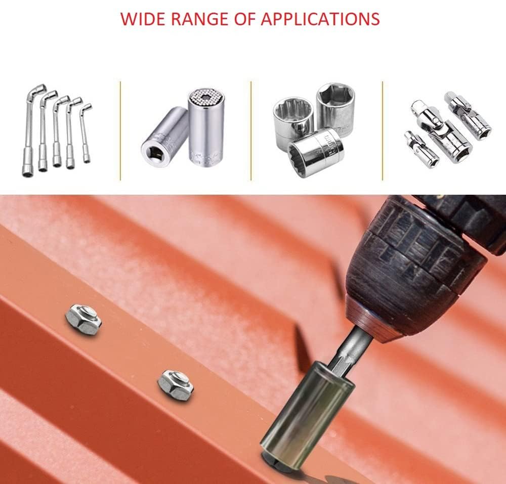 Generic 1/4", 3/8", 1/2" Square Head Drill Bit Adapter Set - 3pc, 72mm, 72 Nm Torque, Automotive & Home Repair 1