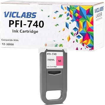 PFI-740 PFI740 Ink Cartridges Replacement for Canon PFI-740 PFI-740M Ink Cartridge for use in Canon ImagePROGRAF TZ-30000 TZ-30000MFP Series Large Format Printers, 700ML 1-Pack, Magenta