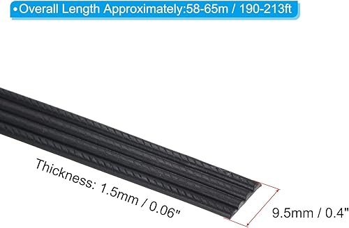 Miniatura 2 de PATIKIL Kit de reparación de mimbre, material de ratán sintético plano para jardín y patio, muebles de repuesto, silla, sofá, mesa, color negro