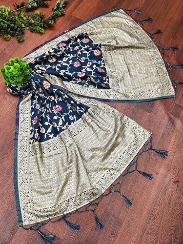 Image of TRENDMALLS Women's Jacquard Silk Ethnic Patola Floral Design Dupatta Ethnic Motif Pattern